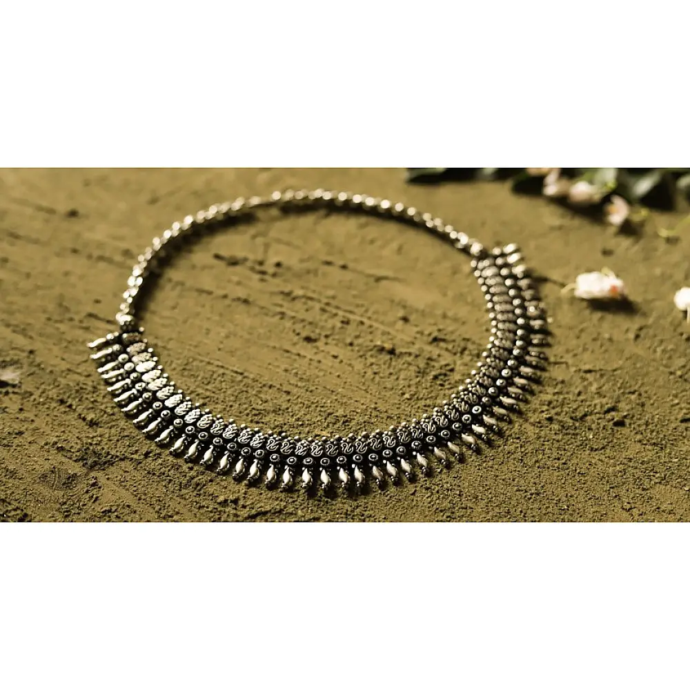 धरा ✽ Antique Finish White Metal ✽ Necklace { 35 }